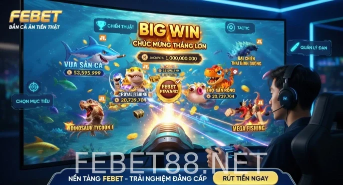 Bắn cá Febet: Chơi vui ăn tiền thật mỗi ngày 4 Mẹo chơi Bắn cá Febet hiệu quả từ cao thủ