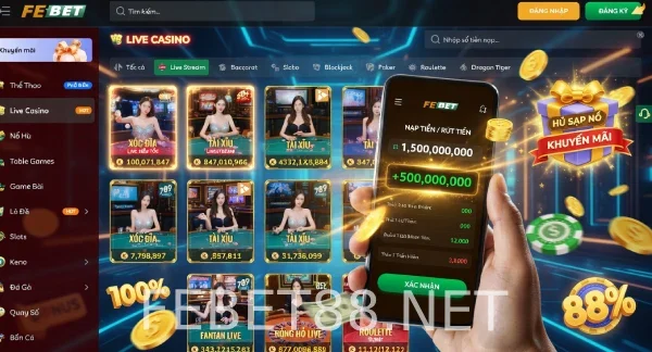 Casino trực tuyến Febet: Trải nghiêm online chơi như thực tế 5 casino Febet